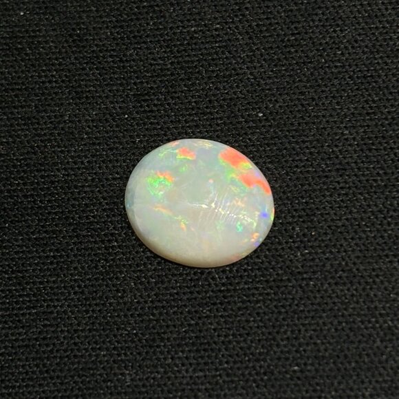 Dark Medium Dome Mintabie Opal With Color Spectrum Pattern - Picture 4 of 7